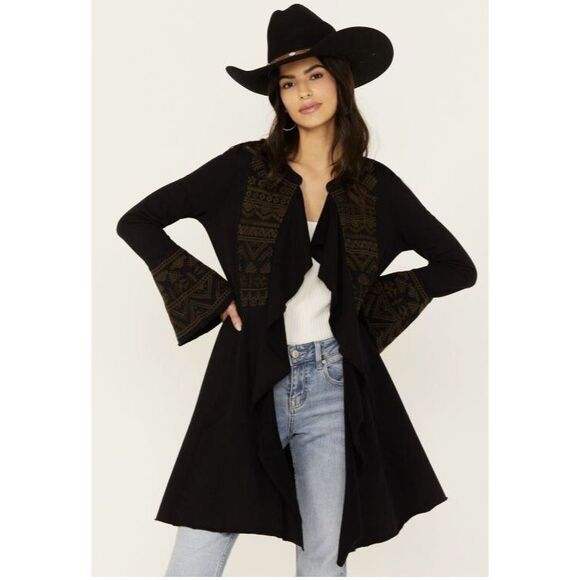 Shyanne Women's Cascade Embroidered French Terry Cardigan Country Western Large - Picture 1 of 10